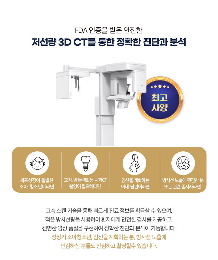 저선량 3D CT를 통한 전확한 진단과 분석